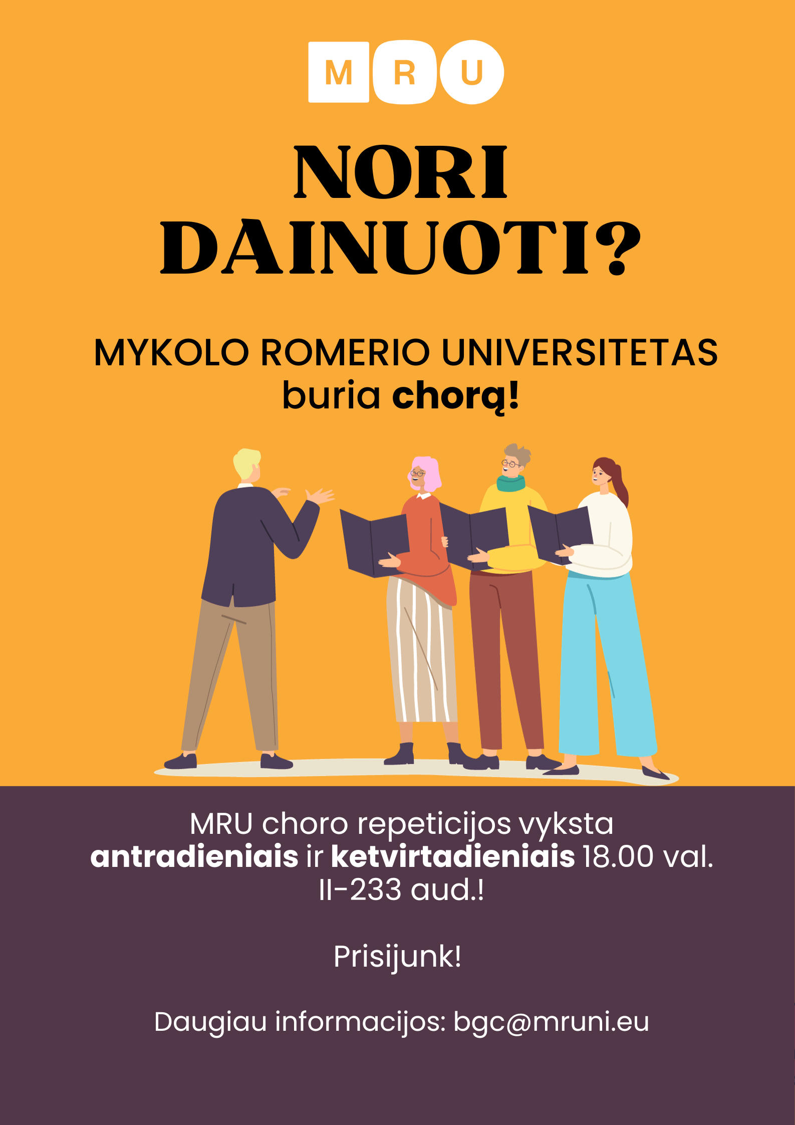 Mykolo Romerio universitetas buria moterų chorą